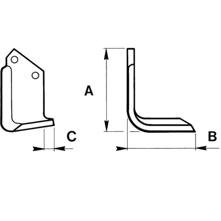 LAME DE ROTALABOUR/ROTAVATOR GAUCHE 180 X 70 X 7 