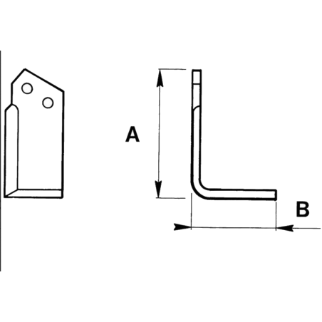 LAME DE ROTALABOUR/ROTAVATOR GAUCHE 190 X 80 X 7 LAME DE ROTALABOUR/ROTAVATOR GAUCHE 190 X 80 X 7
