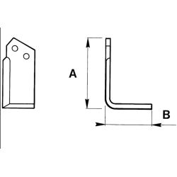 LAME DE ROTALABOUR/ROTAVATOR GAUCHE 165 X 80 X 7 
