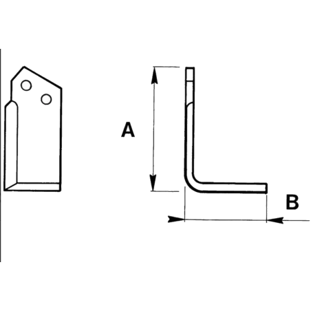 LAME DE ROTALABOUR/ROTAVATOR GAUCHE 165 X 80 X 7 LAME DE ROTALABOUR/ROTAVATOR GAUCHE 165 X 80 X 7