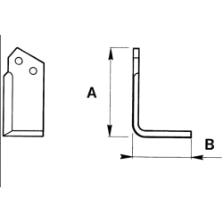 LAME DE ROTALABOUR/ROTAVATOR DROITE 165 X 80 X 7 