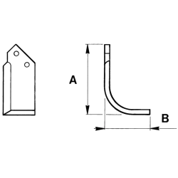 LAME DE ROTALABOUR/ROTAVATOR GAUCHE 165 X 75 X 6 