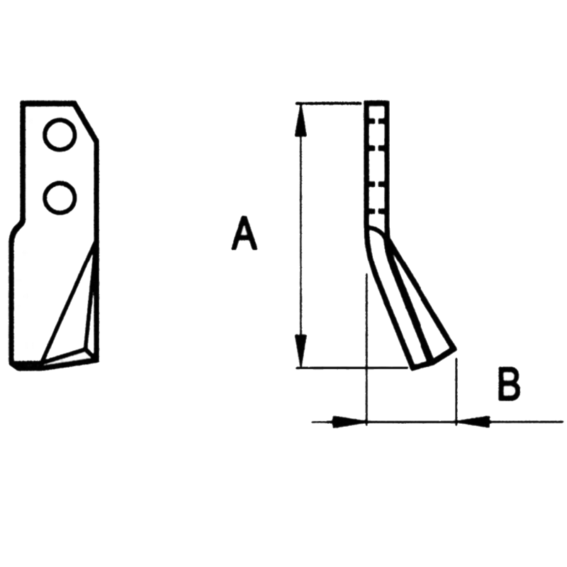 LAME DE ROTALABOUR/ROTAVATOR GAUCHE 210 X 50 X 12 