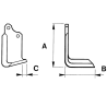 LAME DE ROTALABOUR/ROTAVATOR GAUCHE 215 X 80 X 8 