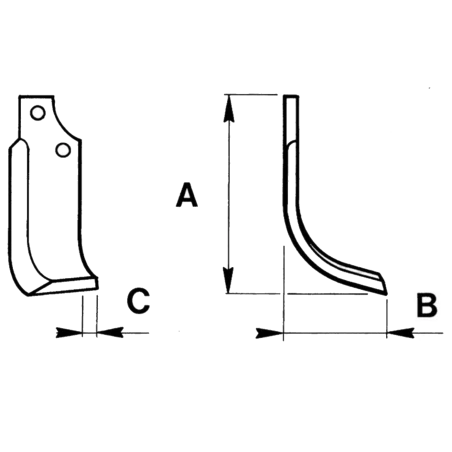LAME DE ROTALABOUR/ROTAVATOR GAUCHE 194 X 60 X 6 LAME DE ROTALABOUR/ROTAVATOR GAUCHE 194 X 60 X 6