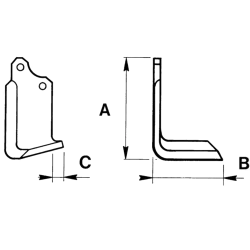 LAME DE ROTALABOUR/ROTAVATOR GAUCHE 200 X 80 X 7 
