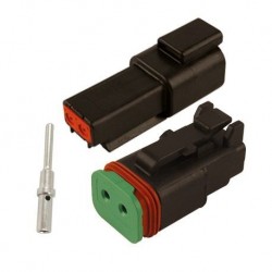 KIT CONNECTEUR ETANCHE DEUTSCH MALE-FEMELLE 2 MM - 2 VOIES 