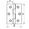 CHARNIERE D'ANGLE 50 X 16 MM 