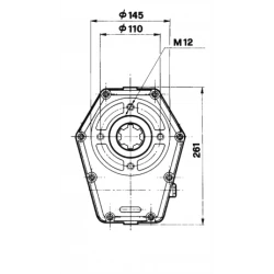 MULTIPLICATEUR POUR POMPE GROUPE 3 ARBRE PTO FEMELLE RATIO 3,8 