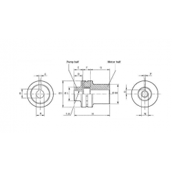 ACCOUPLEMENT ELASTIQUE POUR POMPE GROUPE 2 SORTIE 28 MM 