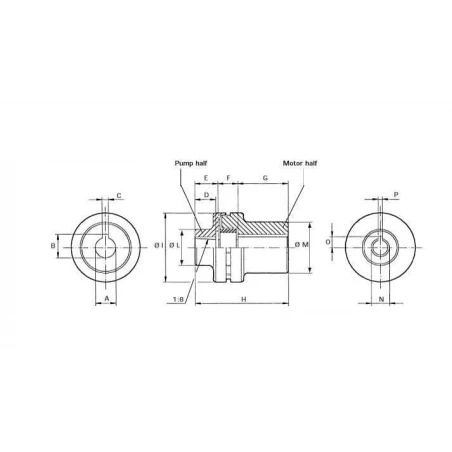 ACCOUPLEMENT ELASTIQUE POUR POMPE GROUPE 2 SORTIE 28 MM ACCOUPLEMENT ELASTIQUE POUR POMPE GROUPE 2 SORTIE 28 MM
