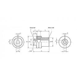 ACCOUPLEMENT ELASTIQUE POUR POMPE GROUPE 3 SORTIE 38 MM 