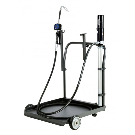 KIT MOBILE POMPE A HUILE PNEUMATIQUE 3:1 POUR FUT DE 60 LITRES - FLEXIBLE 4 M 