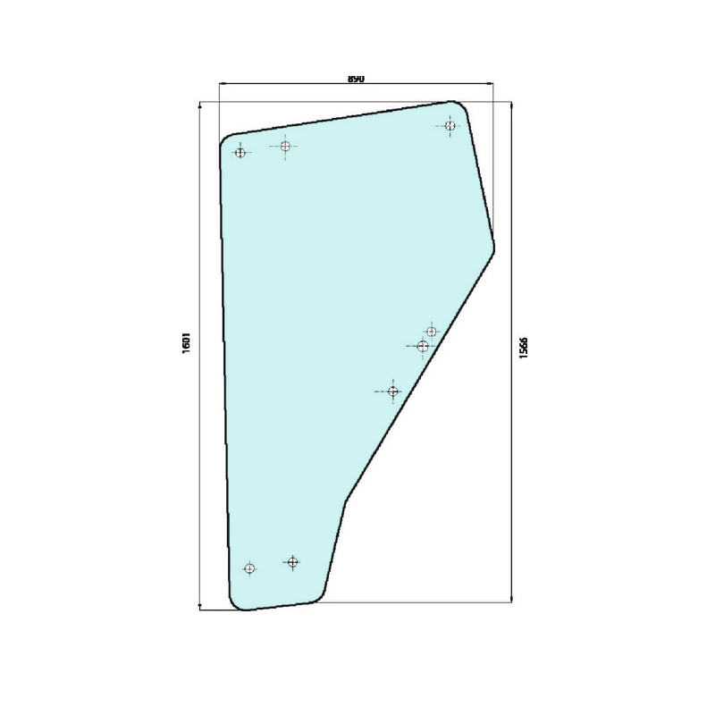VITRE DE PORTE DROITE OU GAUCHE RENAULT CERES - JOHN DEERE 3010 - 6005023110 