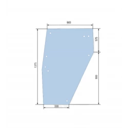 VITRE DE PORTE GAUCHE 8 TROUS - CHARNIERE 3 TROUS - 04347342 
