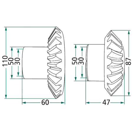 COUPLE CONIQUE 27/21 DENTS DEUTZ KM25 - 06567780+06567781 