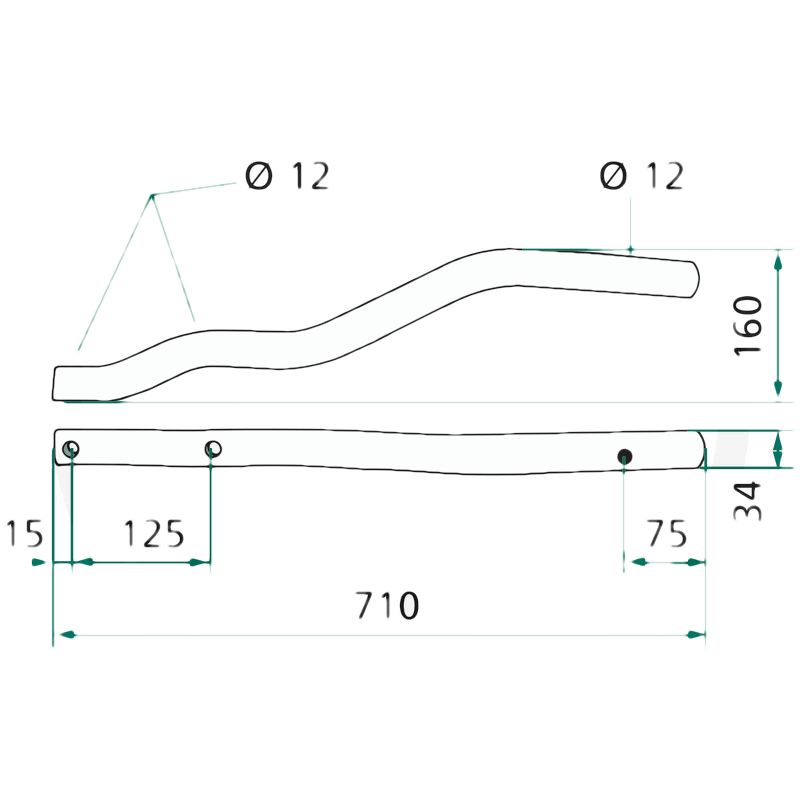 BRAS PORTE DENTS DROIT OU GAUCHE POUR NIEMEYER - 015235 