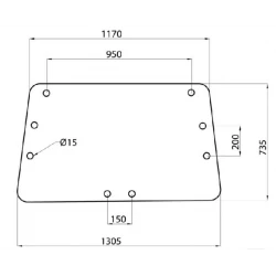 VITRE ARRIERE SUPERIEURE POUR CASE 3221542R1 