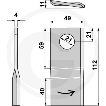 COUTEAU GAUCHE POUR FAUCHEUSE POTTINGER  - 434969 
