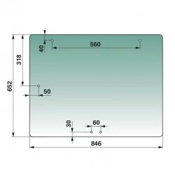 VITRE ARRIERE  POUR CASE 182027A2 