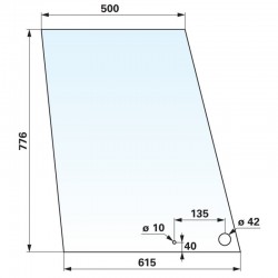 Door glass upper right & left 3476159m1 for massey ferguson