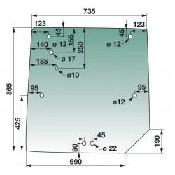 Lunotto 3715438m1 per massey ferguson
