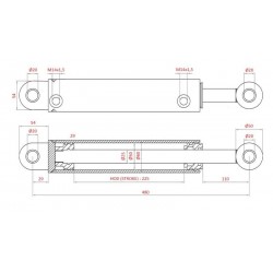 VERIN DE DIRECTION POUR CASE NEW HOLLAND 5189893 - 5181685 