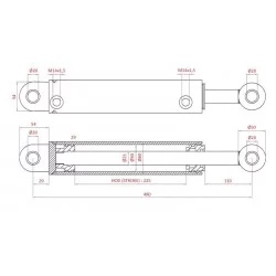 VERIN DE DIRECTION POUR CASE NEW HOLLAND 5189893 - 5181685 