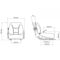 ASSENTO DO ELEVADOR DE PVC PRETO