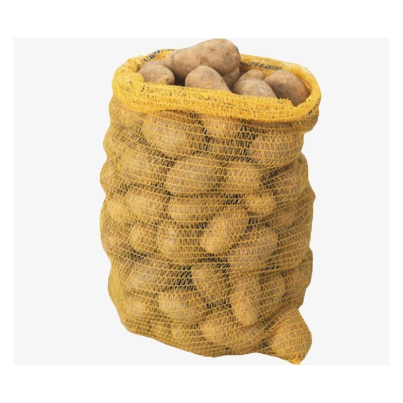 Sac filet pour pomme de terre, patates 25 à 30 kg. Sac filet jaune, orange