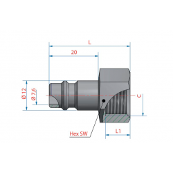 RACCORD PNEUMATIQUE RAPIDE FILET FEMELLE BSP1/2'' 