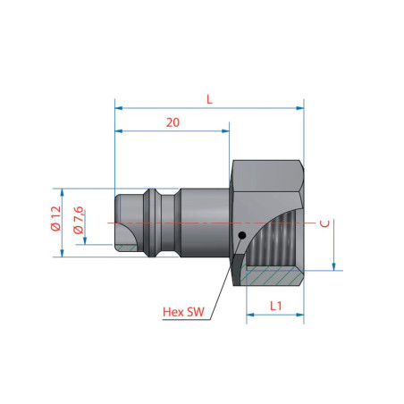 QUICK PNEUMATIC COUPLING WITH BSP1 / 2 '' FEMALE THREAD 