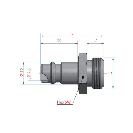 PNEUMATIC QUICK COUPLING 3/8 '' BSP MALE THREAD 