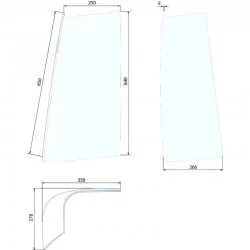 VITRE DE COIN GAUCHE CABINE XL 