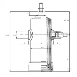 VERIN TELESCOPIQUE 3 EXPANSIONS 16,1 TONNES COURSE 1043 MM 