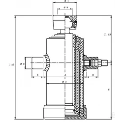 VERIN TELESCOPIQUE 4 EXPANSIONS 29,7 TONNES COURSE 1970 MM 