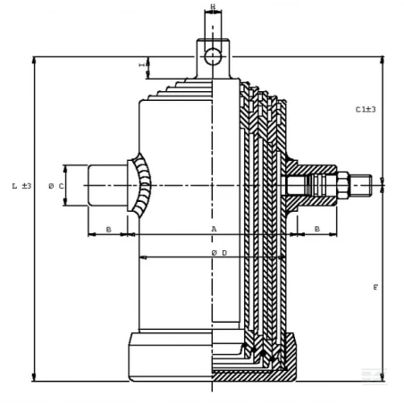 VERIN TELESCOPIQUE 5 EXPANSIONS 38,4 TONNES COURSE 2450 MM VERIN TELESCOPIQUE 5 EXPANSIONS 38,4 TONNES COURSE 2450 MM