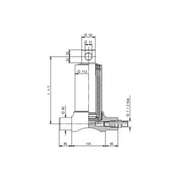 VERIN TELESCOPIQUE FIXATION INFERIEURE 4 EXPANSIONS 16,1 TONNES COURSE 1990 MM 