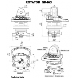 ROTATEUR HYDRAULIQUE GR463 FLASQUE 