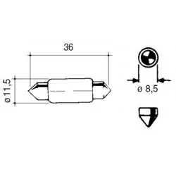 AMPOULE NAVETTE 12V / 3W