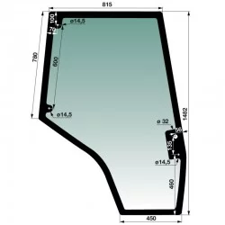 VITRE DE PORTE GAUCHE POUR MASSEY FERGUSON  4272774M1 