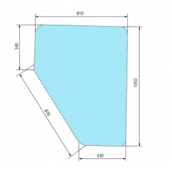 VITRE DE PORTE DROITE OU GAUCHE POUR TRACTEUR RENAULT CABINE RS  7700007531 