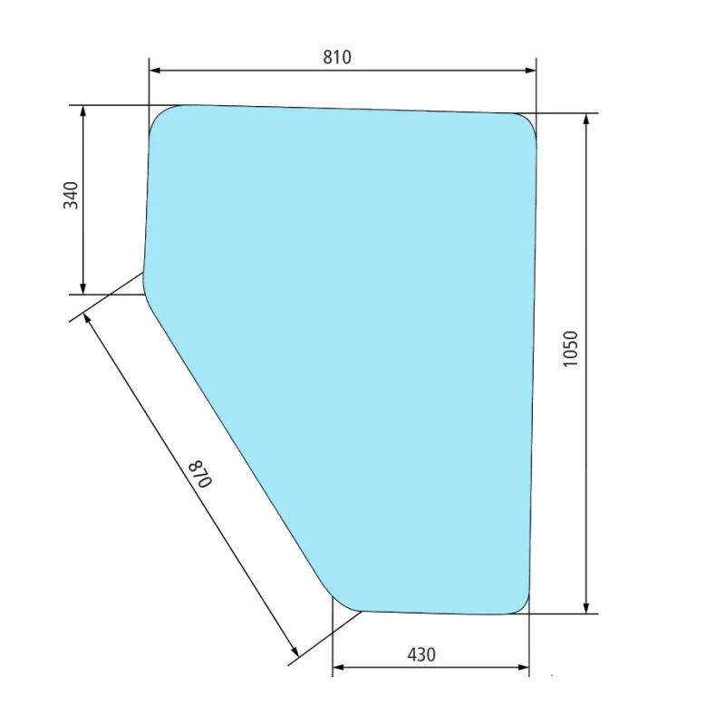 VITRE DE PORTE DROITE OU GAUCHE POUR TRACTEUR RENAULT CABINE RS  7700007531 