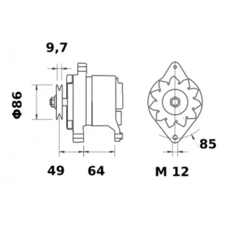 ALTERNATEUR 14V 55A REGULATEUR INCORPORE ISKRA LETRIKA MALHE ALTERNATEUR 14V 55A REGULATEUR INCORPORE ISKRA LETRIKA MALHE