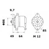 ALTERNATEUR 14V 55A REGULATEUR INCORPORE ISKRA LETRIKA MALHE ALTERNATEUR 14V 55A REGULATEUR INCORPORE ISKRA LETRIKA MALHE