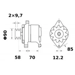 ALTERNATEUR 14V 65A IA0329- MG 521 