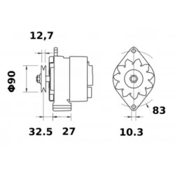 ALTERNATEUR 14V 65A ISKRA LETRIKA MALHE 