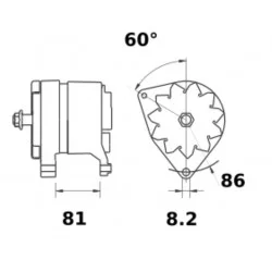 ALTERNADOR 14V 70A ISKRA LETRIKA MALHE 