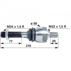 JUNTA DE BOLA AXIAL L 210 MM - M24 X 1,5 MM - M 22 X 1,5 MM 
