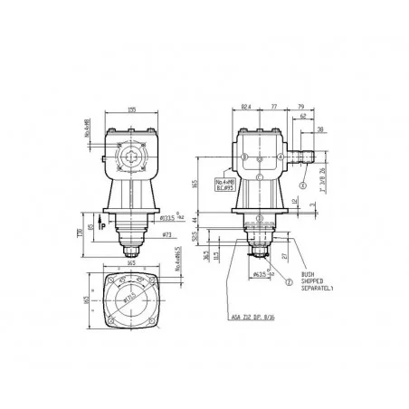 BOITIER RENVOI D'ANGLE LF205J 1/1.92 BOITIER RENVOI D'ANGLE LF205J 1/1.92
